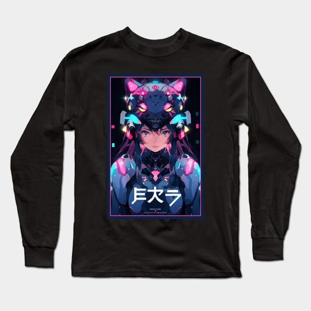 Anime Cat Girl | Quality Anime Design | Chibi Cat Girl Miaw | Manga Anime Art Long Sleeve T-Shirt by AlNoah